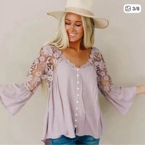 Figleaffashion Lavender Lace Blouse